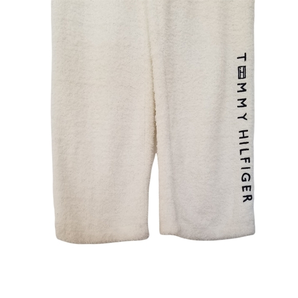 Tommy Hilfiger Fleece Spell Out Lounge Pants Size Medium Cream Ultra Soft. - Picture 4 of 6